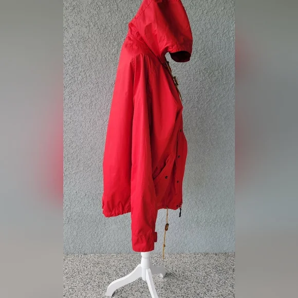 U.S. Polo Assn Red Hooded Windbreaker Jacket Lightweight Zip Snap Women’s Size L - Picture 10 of 15